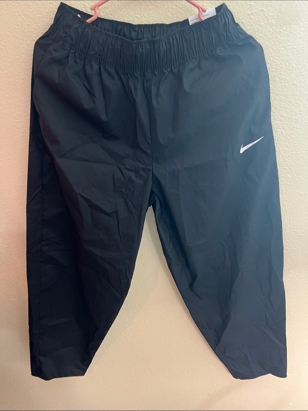 Nike Black Jogger Sweatpants with White Swoosh - Kids